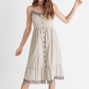 NWT Madewell Embroidered Jardin Midi Dress